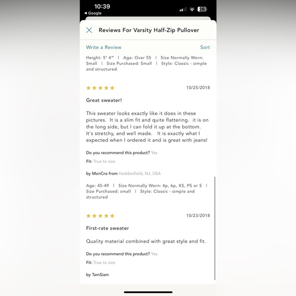 Anthropologie moth varsity ribbed half zip blue white striped sweater medium - Picture 16 of 17